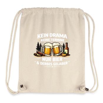 Kein Drama Keine Termine Biergelaber - Stanley/Stella recycelter Gym Bag - Naturweiß - Vorne