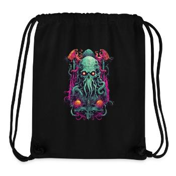 Gothique Cthulhu démon Halloween monstre Design - Sac à cordon recyclé Stanley/Stella - noir - Devant