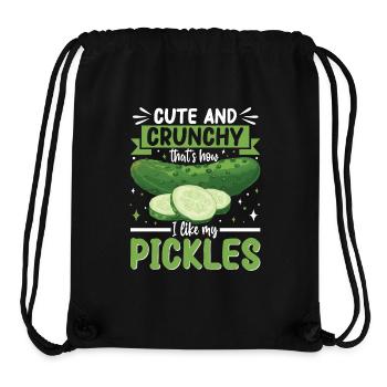 Cute and crunchy cucumber gift - Stanley/Stella Recycled Gym Bag - black - Front