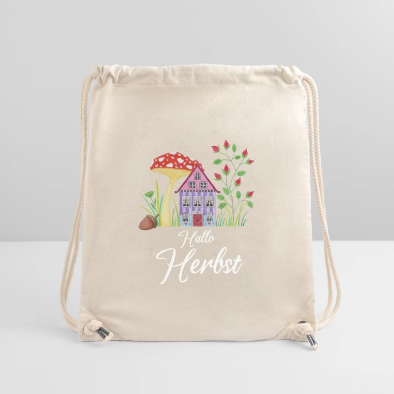 Hello Autumn Toadstool Dwarf House Autumnal Stanley/Stella Recycled Gym Bag