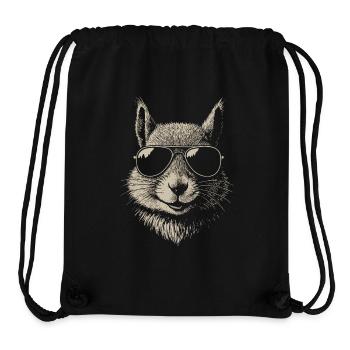 Cooles Eichhörnchen mit Sonnenbrille Illustration - Stanley/Stella recycelter Gym Bag - Schwarz - Vorne