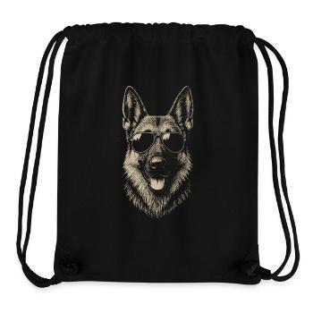 Deutscher Schäferhund Sonnenbrille Coole Illustration - Stanley/Stella recycelter Gym Bag - Schwarz - Vorne