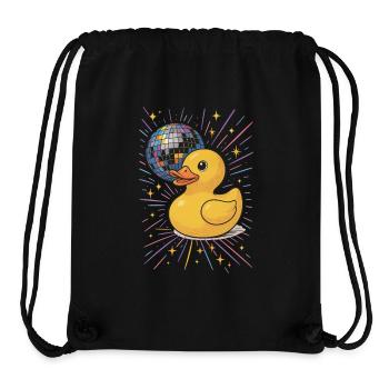 Gummiente Disco Ball Party Illustration - Stanley/Stella recycelter Gym Bag - Schwarz - Vorne