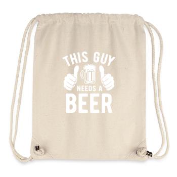 Ce gars a besoin d’une bière - Biertrinker - Spruch - Sac à cordon recyclé Stanley/Stella - blanc naturel - Devant