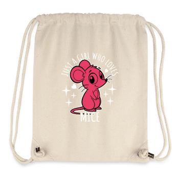 Just a girl who loves mice - Cartoon - Stanley/Stella Recycled Gym Bag - natural - Front