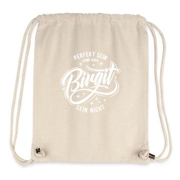 Vorname Birgit - Namenstag - Geschenk - Stanley/Stella recycelter Gym Bag - Naturweiß - Vorne
