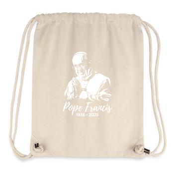 Le pape François croise les mains et prie - Sac à cordon recyclé Stanley/Stella - blanc naturel - Devant