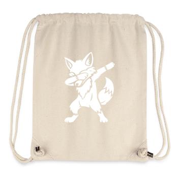 Dabbing Fox - Dab Dance - Cadeau - Sac à cordon recyclé Stanley/Stella - blanc naturel - Devant