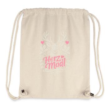 Hirsch - Herzmadl - Festzelt, Bier und Gaudi - Stanley/Stella recycelter Gym Bag - Naturweiß - Vorne
