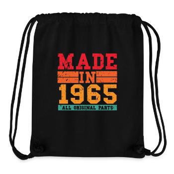 1965 Anniversaire vintage rengaine - Sac à cordon recyclé Stanley/Stella - noir - Devant