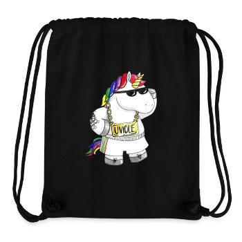 Licorne de dessin animé unique - Sac à cordon recyclé Stanley/Stella - noir - Devant