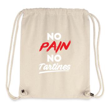 No pain no tartines - Sac à cordon recyclé Stanley/Stella - blanc naturel - Devant