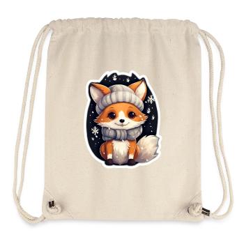 Fuchs in Winternacht - Stanley/Stella recycelter Gym Bag - Naturweiß - Vorne