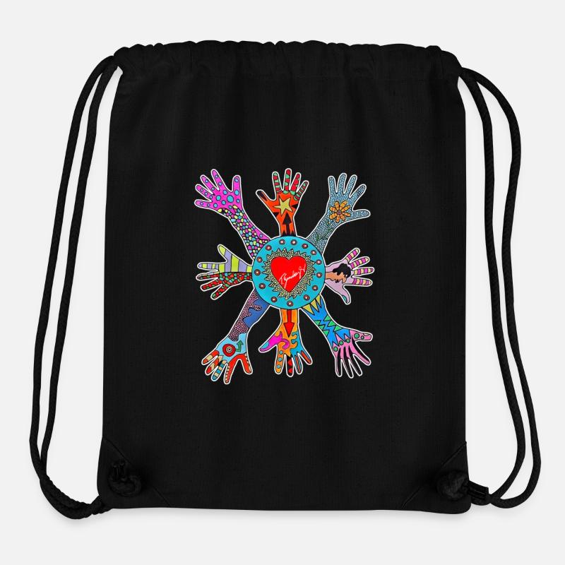 Herz mit Hände1 - Stanley/Stella recycelter Gym Bag - Schwarz