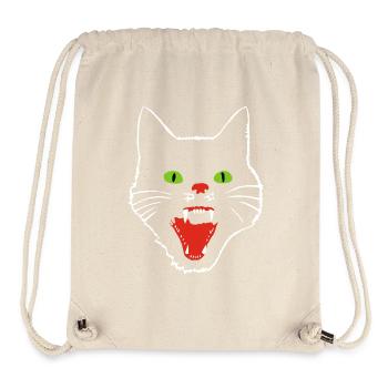 Terrifying cat with green eyes - Stanley/Stella Recycled Gym Bag - natural - Front