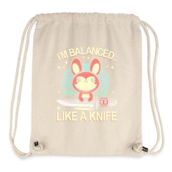 Adorable Danger : Animal Kawaii mignon avec couteau - Sac à cordon recyclé Stanley/Stella - blanc naturel - Devant