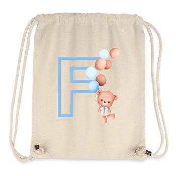 Letter f blue bear - Stanley/Stella Recycled Gym Bag - natural - Front