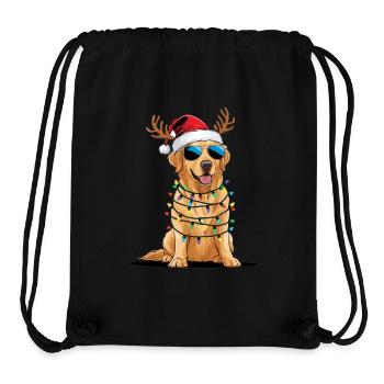Christmas Golden Retriever - Stanley/Stella Recycled Gym Bag - black - Front