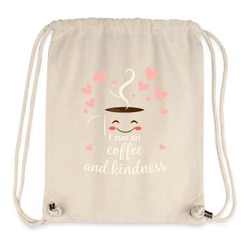 Je cours sur le café et la gentillesse Esthétique confortable mignon - Sac à cordon recyclé Stanley/Stella - blanc naturel - Devant