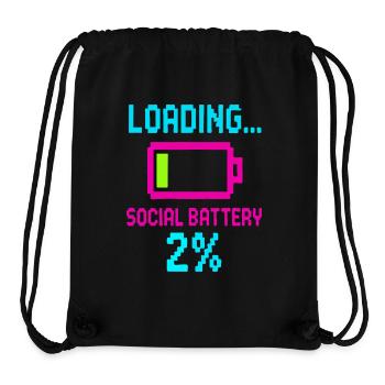 Loading Social Battery – Citation amusante à faible consommation d’énergie - Sac à cordon recyclé Stanley/Stella - noir - Devant