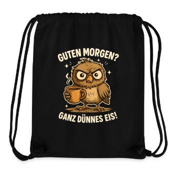 Good morning very thin saying bird - Stanley/Stella Recycled Gym Bag - black - Front
