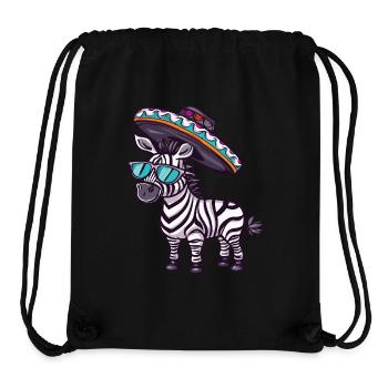 Zebra Comic Lustig Sombrero - Stanley/Stella recycelter Gym Bag - Schwarz - Vorne