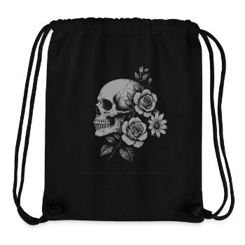Gothic Floral Skull with Roses - Stanley/Stella Recycled Gym Bag - black - Front