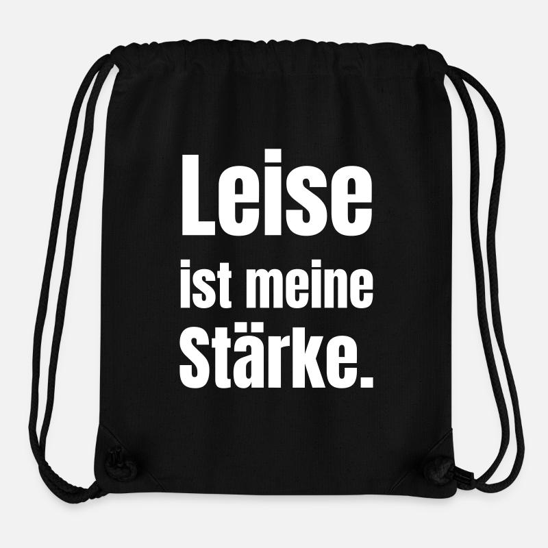 Le silence est ma force - Sac à cordon recyclé Stanley/Stella - noir