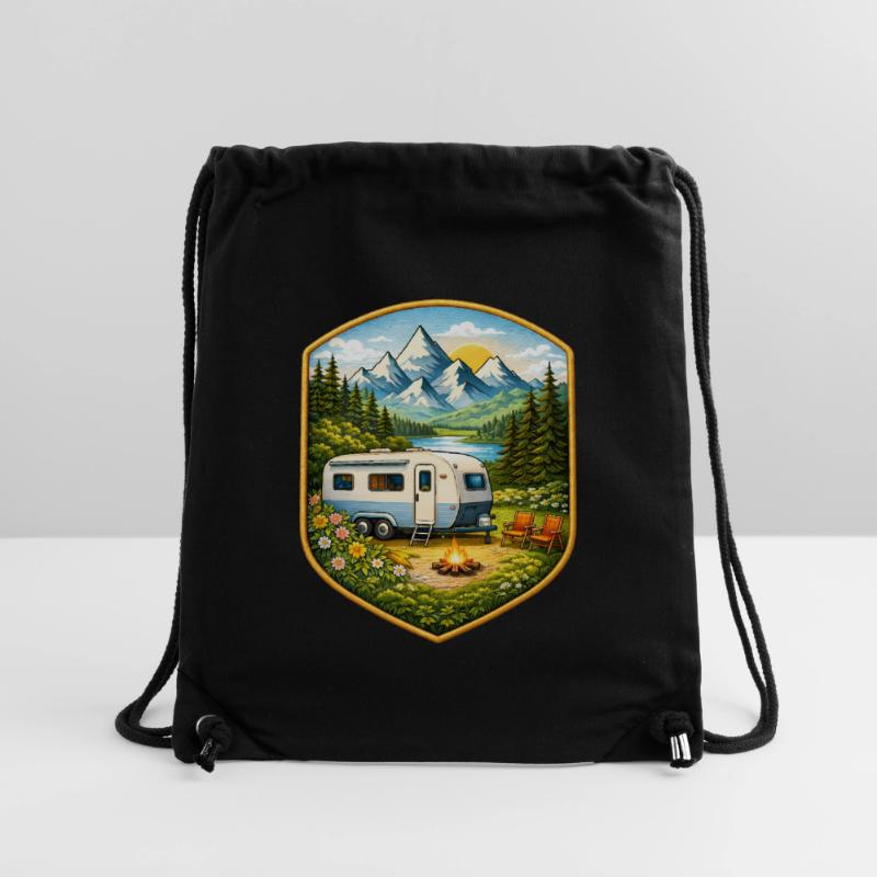 Camping Patch with Caravan Stanley/Stella Recycled Gym Bag