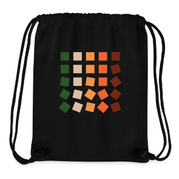 Retro Quadrate - Squares Retro Style - Stanley/Stella recycelter Gym Bag - Schwarz - Vorne