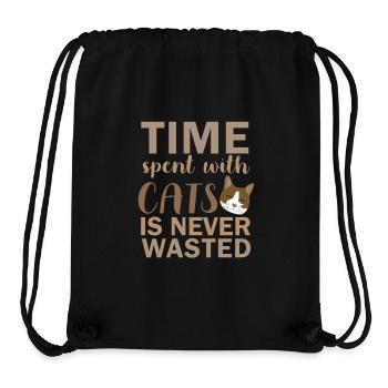 Temps passé avec les chats - Sac à cordon recyclé Stanley/Stella - noir - Devant