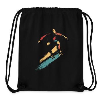 Skateboard Retro vintage Skating Skateboarding - Stanley/Stella recycelter Gym Bag - Schwarz - Vorne