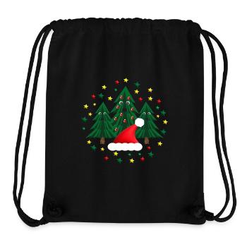 Weihnachtsmarkt Tannen mit Weihnachtsmütze. - Stanley/Stella recycelter Gym Bag - Schwarz - Vorne