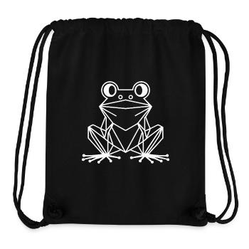 Polygone de grenouille - Design nature minimaliste - Sac à cordon recyclé Stanley/Stella - noir - Devant