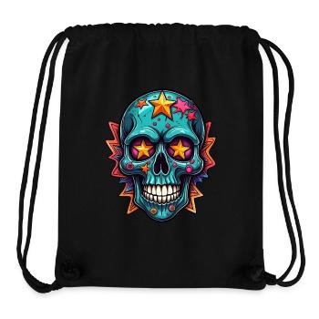 Bright Colorful Colored Skull - Stanley/Stella Recycled Gym Bag - black - Front