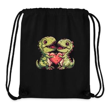 Dinosaurier Liebe Paar - Stanley/Stella recycelter Gym Bag - Schwarz - Vorne