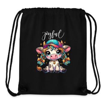 Kuh Kühe Kalb Basketballkappe Glitzer Anime Zöpfe - Stanley/Stella recycelter Gym Bag - Schwarz - Vorne
