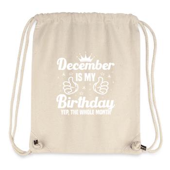 December im my birthday month - Stanley/Stella Recycled Gym Bag - natural - Front
