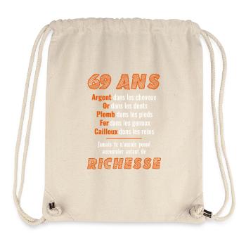 69 Jahre alter Geburtstag Lustige Geschenkidee - Stanley/Stella recycelter Gym Bag - Naturweiß - Vorne