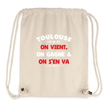Rugby Toulouse Humour Cadeau Supporter - Sac à cordon recyclé Stanley/Stella - blanc naturel - Devant