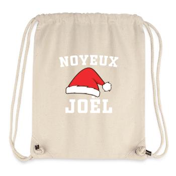 Humour Joël, Noyeux Joël Cadeau Joyeux Noël - Sac à cordon recyclé Stanley/Stella - blanc naturel - Devant
