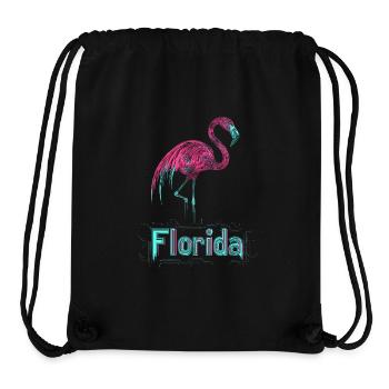 Florida Flamingo neon - Stanley/Stella recycelter Gym Bag - Schwarz - Vorne