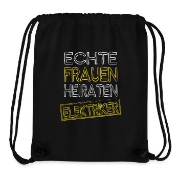 De vraies femmes épousent un électricien - Sac à cordon recyclé Stanley/Stella - noir - Devant