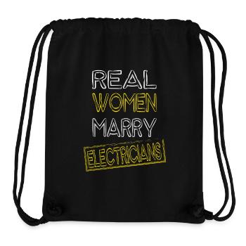 Vraie femme épouser des électriciens - Sac à cordon recyclé Stanley/Stella - noir - Devant