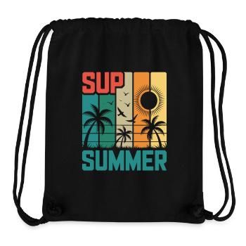 SUP summer - Palm Trees & Beach - Stanley/Stella Recycled Gym Bag - black - Front