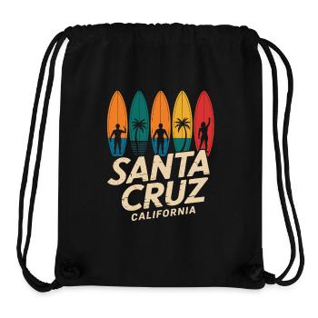 Santa Cruz California - surfboard - Stanley/Stella Recycled Gym Bag - black - Front