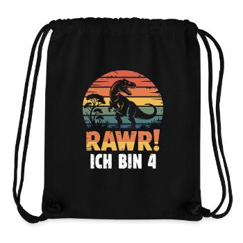Rawr ! J’ai 4 ans - Sac à cordon recyclé Stanley/Stella - noir - Devant