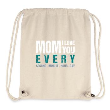 Maman, je t’aime à chaque seconde. Minute. Heure. Jour - Sac à cordon recyclé Stanley/Stella - blanc naturel - Devant