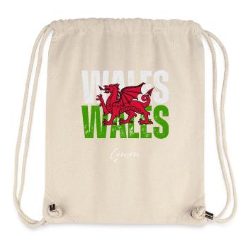 Drapeau du Pays de Galles, fierté galloise - Sac à cordon recyclé Stanley/Stella - blanc naturel - Devant
