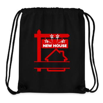 Agent immobilier nouvelle maison rouge logo - Sac à cordon recyclé Stanley/Stella - noir - Devant